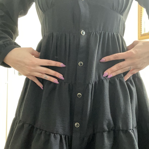 Zara Black Button-Down Flowy Dress - Picture 8 of 10